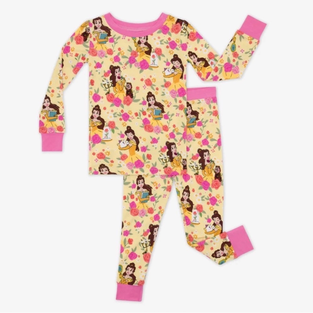 LITTLE SLEEPIES DISNEY PRINCESS BELLE BEAUTY & THE BEAST PAJAMAS - 2T